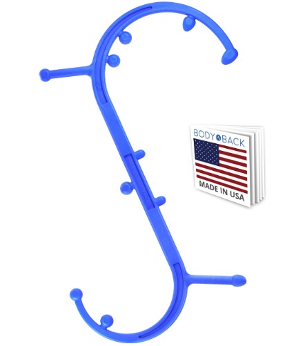 Body Back Buddy Back Massager, Handheld Massage Stick, Trigger Point Massager, Massage Cane (Blue)