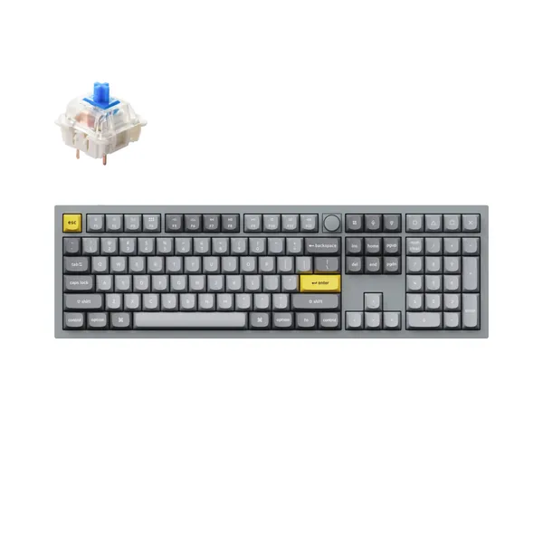 Keychron Q6 QMK Custom Mechanical Keyboard | Fully Assembled Knob / Silver Grey - A / Gateron G Pro Blue