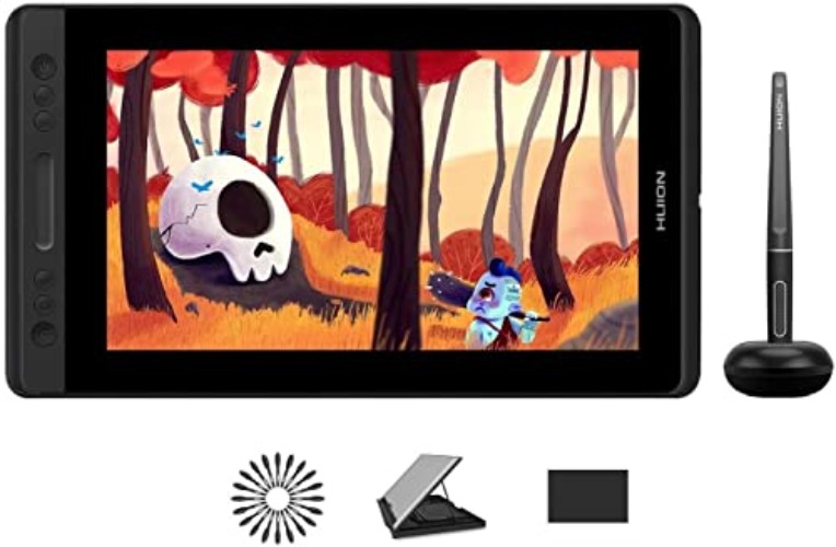 HUION Kamvas Pro 13 Graphic Tablet with Screen, 13,3 inch drawing tablet with screen, Full Laminated, with Adjustable Stand and Battery-Free Stylus, Ideal for Work from Home & Remote Learning - 13.3 inch