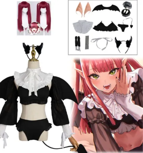  Rizu Kyun Kitagawa Marin Cosplay + Wigs + props