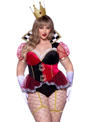 Plus Ravishing Red Queen Costume - Red/Black / 1X/2X