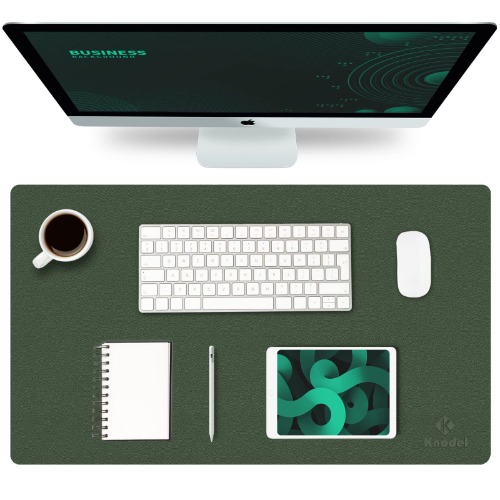 K KNODEL Desk Mat, Mouse Pad, Desk Pad, Waterproof Desk Mat for Desktop, Leather Desk Pad for Keyboard and Mouse, Desk Pad Protector for Office and Home (Dark Green, 23.6" x 13.8") - Dark Green 23.6" x 13.8"