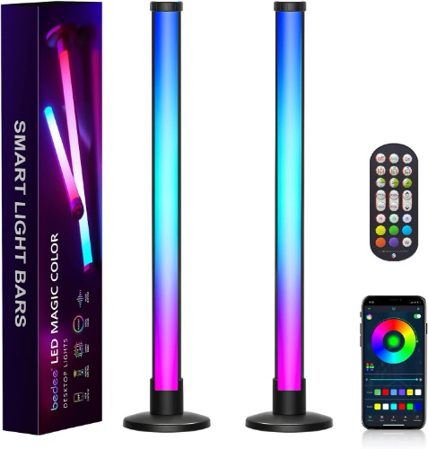 bedee Smart LED Light Bars - RGB Wall Lights Ambiance Lighting APP Bluetooth Controlled with Music Sync and 8 Scene Modes Smart Light Bar for TV, PC, Entertainment and Room Decoration