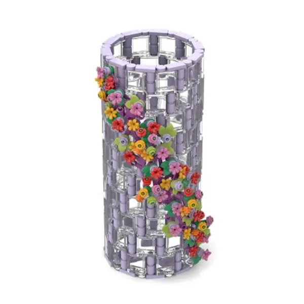PHYNEDI 473Pcs Simulation Purple Translucent Vase Bottle Bricks Model Compatible with Lego Flower Bouquet 10280, Creative DIY Display Arrangement Household Decoration Building Toy