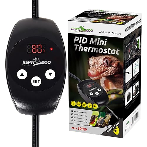 REPTIZOO Reptile Dimming Thermostat Heat Lamp Temperature Controller with LED Digital Screen, Specifically Designed for Light Heat Bulbs & Heaters