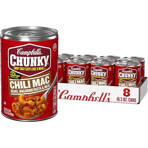 Campbell's Chunky Soup, Chili Mac, 16.3 Oz Can (Case of 8) - Chili Mac - 16.3 Ounce (Pack of 8)