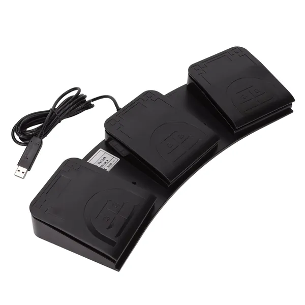 USB Foot Control Action Switch Pedal, 3 Keys MIDI Controller Fot Switch Control Anpassad Programmerbar Datortangentbord Action Pedal för Videospel, Tangentbord, Mus