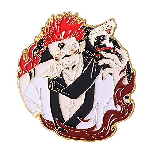 JJK Satoru Brooch Pins - Anime Figure Satoru Enamel Pins - Funny Gifts for Anime Lovers - Sukuna