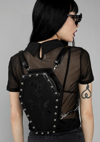Rose Resurrection Coffin Backpack | ONE SIZE
