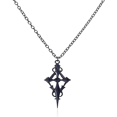 ULLKEL Gothic Necklace Gothic Dark Cross Necklace Pointed Dagger Cross Necklace Choker Vintage Vampire Black Cross Pendant Necklace Punk Style Halloween Christmas Jewelry Gifts for Men and Women - B