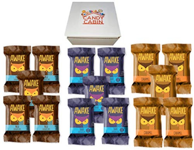 Awake Caffeinated Chocolate Energy Bites Gift Box (15 count) (Milk Chocolate - Caramel - Dark)