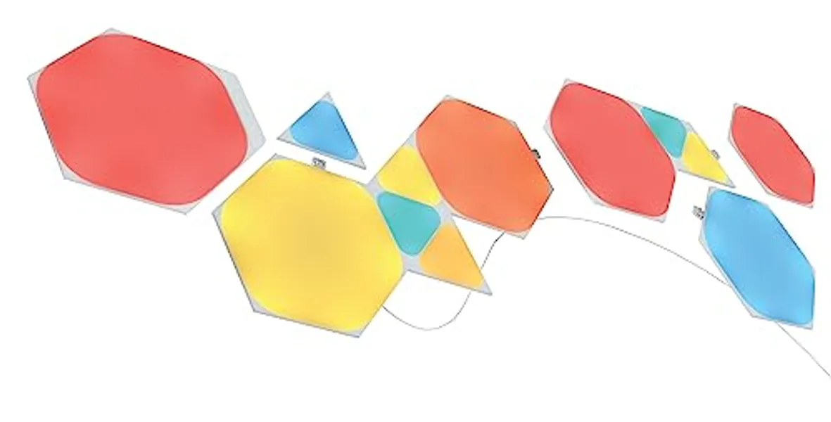 Nanoleaf Shapes WiFi and Thread Smart RGBW 16M+ Color LED Dimmable Gaming and Home Decor Wall Lights Smarter Kits (Mixed Shapes Smarter Kit (12 Pack)