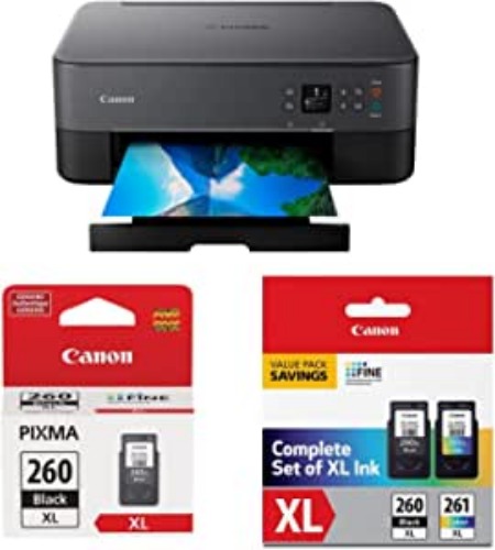 Canon PIXMA TS6420a All-in-One Wireless Inkjet Printer [Print,Copy,Scan], Black & Canon PG-260Xl Black Ink Cartridge & Canon PG-260 XL/CL-261 XL Value Pack - Canon Printer + Ink Cartridge + Value Pack Black