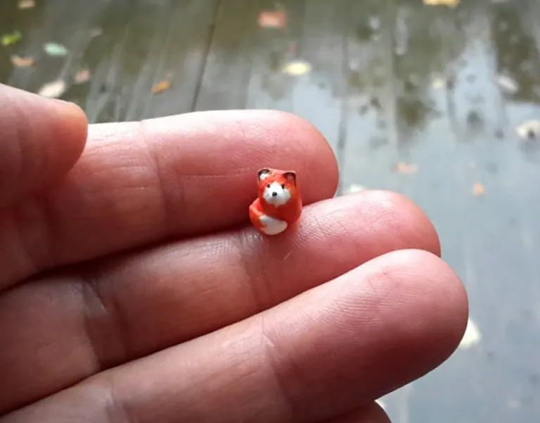 Micro Fox Micro Red Fox Miniature Fox Miniature Clay | Etsy