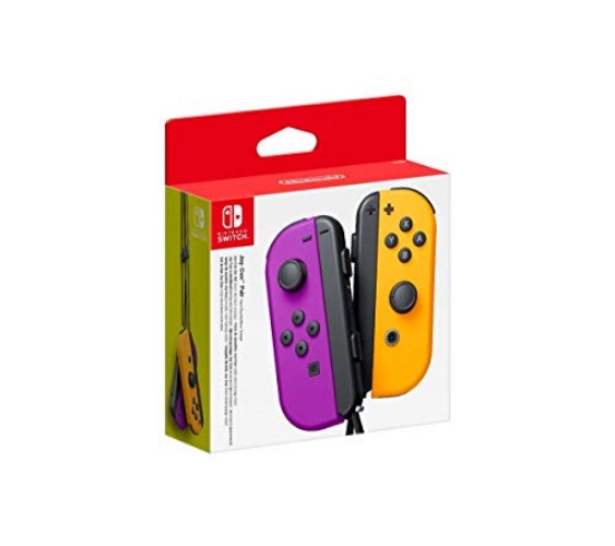 Nintendo Joy-Con (L/R) Wireless Controllers for Nintendo Switch - Neon Purple / Neon Orange (Renewed) - Neon Purple/Neon Orange - Pair