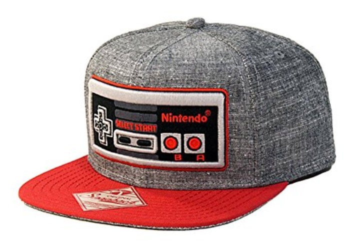 Nintendo Controller - Snapback Hat, Gray and Red, One Size