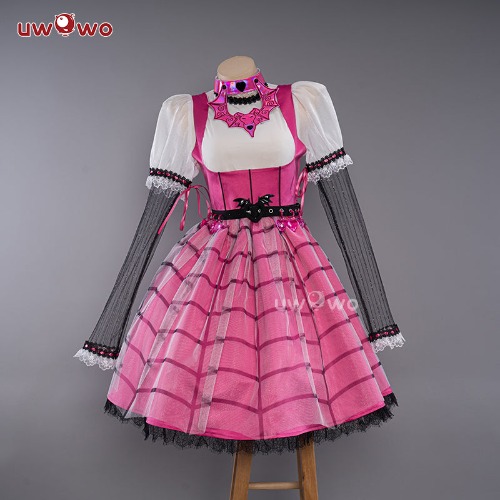 【In Stock】Uwowo Monster High Draculaura Vampire Spiderweb Cape Beret Gothic Dress Halloween Cosplay Costume - 【In Stock】Dress: S