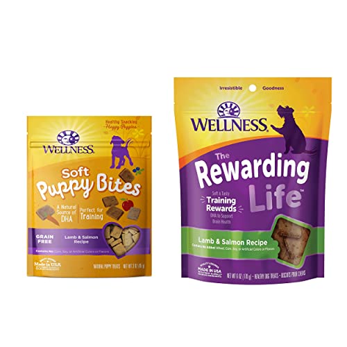 Wellness Soft Puppy Bites With Soft Wellbites Dog Treats, Lamb & Salmon Bundle