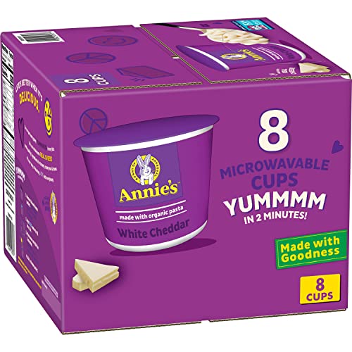 Annie's White Cheddar Microwave Mac & Cheese with Organic Pasta, 8 Ct, 2.01 OZ Cups - White Cheddar