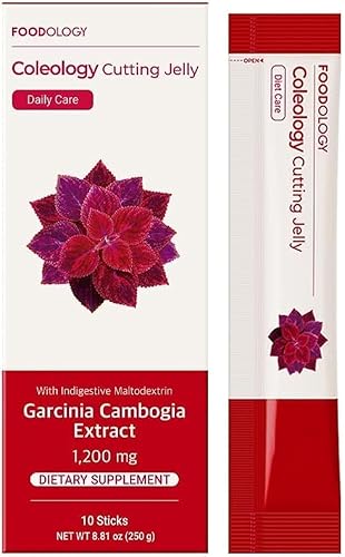 FOODOLOGY Coleology Cutting Jelly (10 Days) - Garcinia Cambogia (HCA) Jelly Sticks. Pomegranate Flavored. Chia Seeds, Collagen.