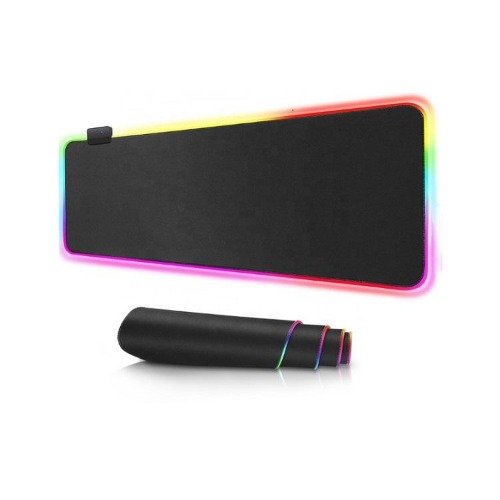 RGB LED Non-Slip Mouse Pad - black