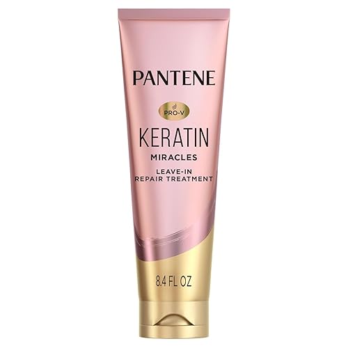 Pantene Keratin Leave-In Conditioner with Argan Oil, Protein Treatment for Dry, Damaged & Color-Treated Hair, Repairs Split Ends & Protects from Damage, Formaldehyde-Free, 8.4 Fl Oz