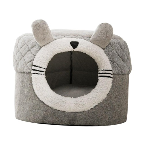 FAKEME Cats Bed for Indoor Cats, Cats Bed Cave with Removable Washable Cushioned Pillow, Cozy Cave, House for Cat No Deformation Pets Bed, M