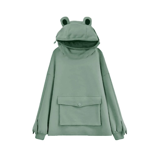 LNYSOTX Frog Hoodie Sweatshirt Zipper Mouth for Women Teen Girls - XX-Large - Green