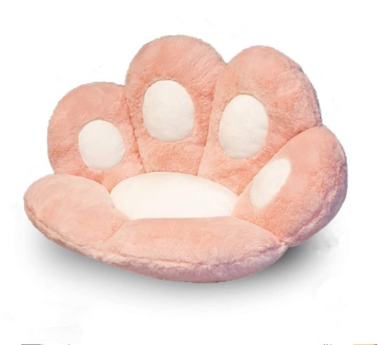 cat Paw Cushion Cute Seat Cushion,Cat Paw Shape Lazy Sofa Bear Paw Chair Cushion Warm Floor Cushion for Dining Room Office Chair,Funny Gifts for Kids (Pink) - Pink