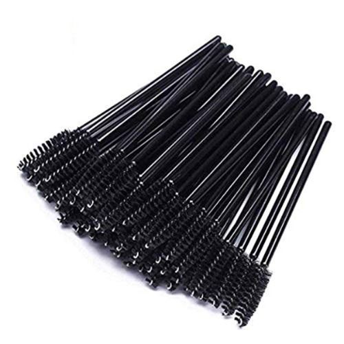 Tbestmax 300 Disposable Mascara Wands Eyelash Brush Spoolies for Eye Lash Extension, Eyebrow and Makeup Crystal - Black