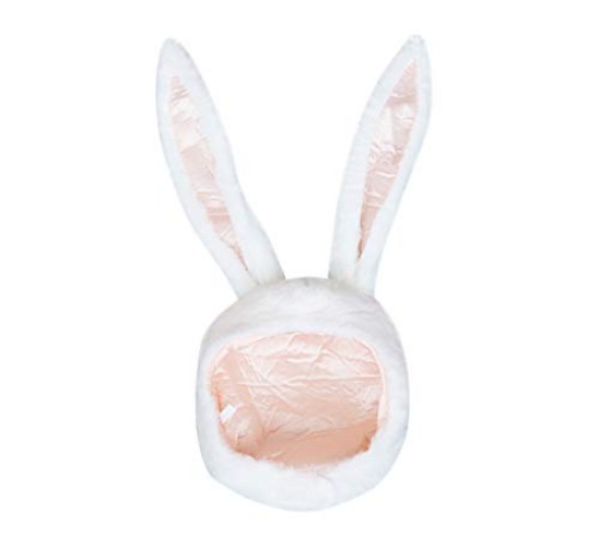 Bestjybt Plush Funny Bunny Rabbit Ears Hood Women Costume Party Hats for Cosplay Halloween - White