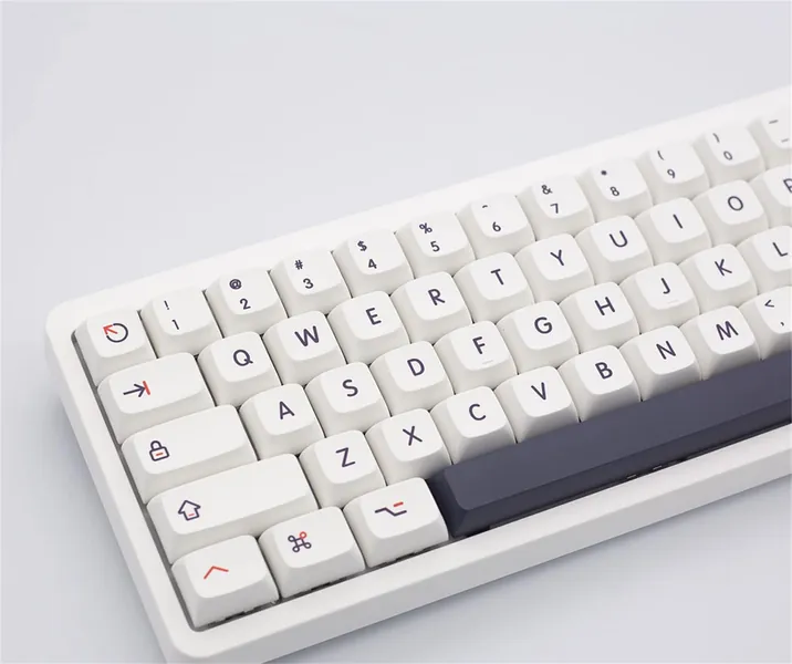 Mac White PBT Keycaps Set, Minimalist White Keycaps, XDA Height Keycaps, Cherry MX Switch Keycaps,Mechanical Keyboard Keycaps, Gift.