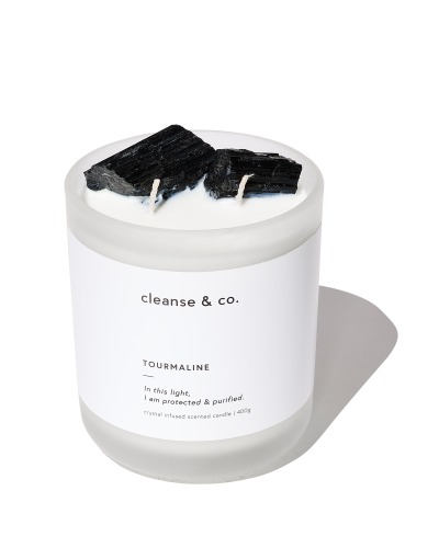 Black Tourmaline Candle - protected & purified | 400G / Creamy Caramel