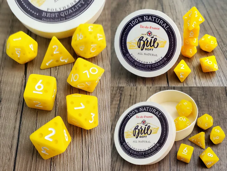 Cheese Themed Dice Set | D&D Dice | Dungeons and Dragons