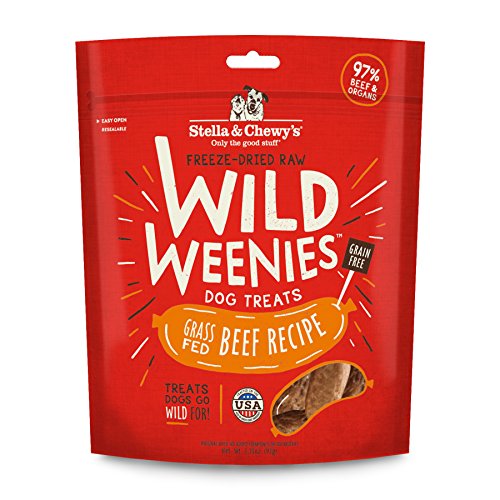 Stella & Chewy’s Freeze-Dried Raw Wild Weenies Dog Treats – All-Natural, Protein Rich, Grain Free Dog & Puppy Treat – Great for Training & Rewarding – Grass-Fed Beef Recipe – 3.25 oz Bag - Beef - 3.25 Ounce (Pack of 1)