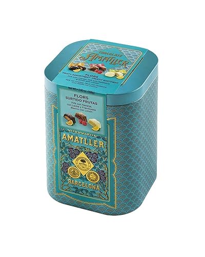 Chocolate Amatller Regalo Original (Caja Regalo Metálica Bombones de Chocolate con Fruta 108gr) Variados - Caja Regalo Metálica Bombones de Chocolate con Fruta 108gr - Chocolate