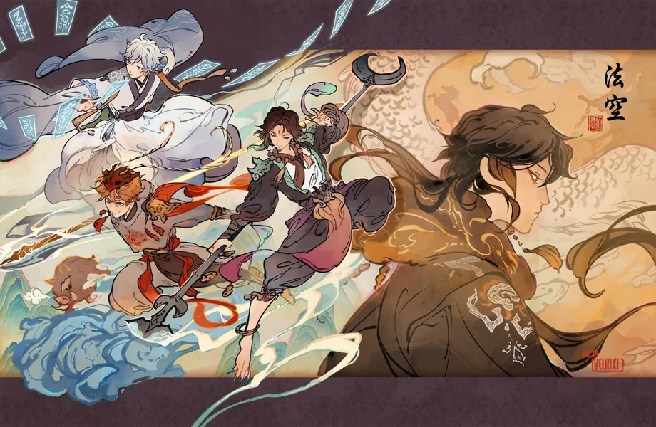 Genshin Impact - Journey to the West ( Zhongli Xiao Tartaglia Chongyun ) art print