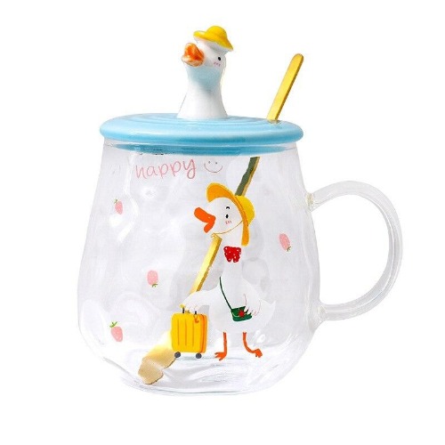 Duck Duck Goose Mug With Lid - Blue