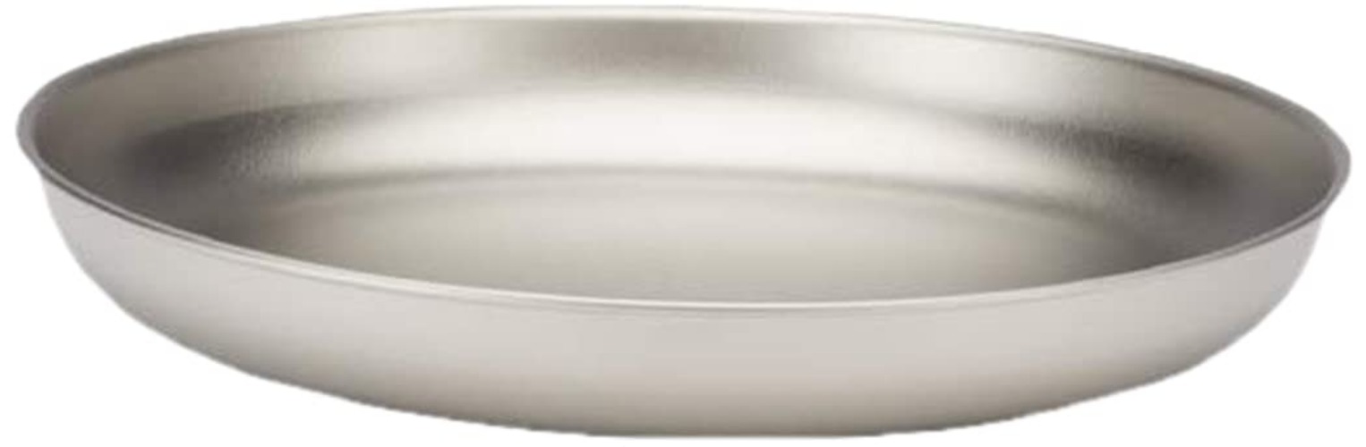 Snow Peak Titanium Trek Plate - Ultralight, Durable Camping Plate - Outdoor Kitchen Essential for Backpacking & Camping - 18 cm