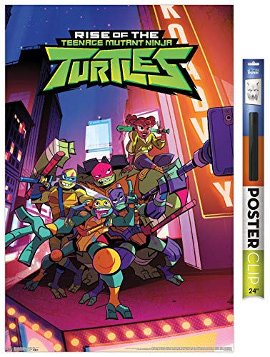 Trends International Nickelodeon Rise of The Teenage Mutant Ninja Turtles-Group Wall Poster, 22.375 in x 34 in, Premium Poster & Clip Bundle - 22.38" x 34.00" - Premium Poster & Clip Bundle