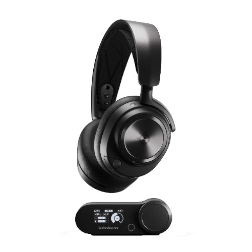 SteelSeries Arctis Nova Pro Wireless, Multi-System Gaming Headset, Hi-fi-drivrutiner i premiumkvalitet, Aktiv brusreducering, Infinity Power System, PC, PS5, PS4, Switch, mobil, Svart, Trådlös - ANC - Arctis Nova Pro - Svart