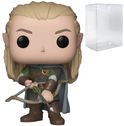 POP The Lord of The Rings - Legolas Funko vinylfigur (kombinerad med kompatibel låda skyddsfodral), grå, 9,5 cm