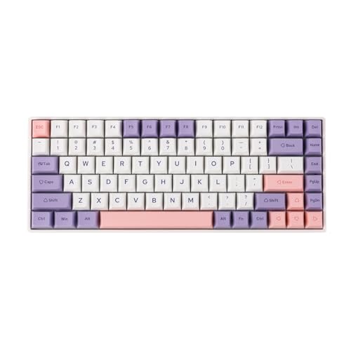 EPOMAKER EP84 Plus 75% RGB Hot Swappable 2.4GHz/Bluetooth 5.0/USB-C Wired Mechanical Gaming Keyboard with Programmable Software, NKRO, Dye Sublimation PBT Keycaps for Mac/Win/Gamers(Magnolia Switch) - Magnolia Switch - EP84 Plus