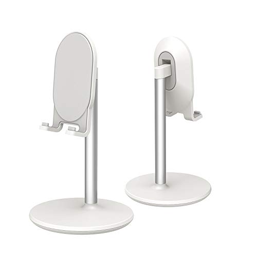 Phone Stand for Desk,Bright Stone Adjustable Tablet Stand Phone Holder for Desk, Compatible with 4"-12.9" Phones/Tablet/iPhone/iPad/Switch (White) - White