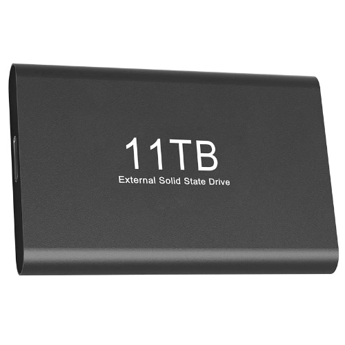 External Hard Drive 11TB, Portable SSD External Solid State Drive- Ultra High Speed Computer Storage Drive with Transferring Speed Up to 500MB/S Compatible with Desktop Laptop (Black) - Black