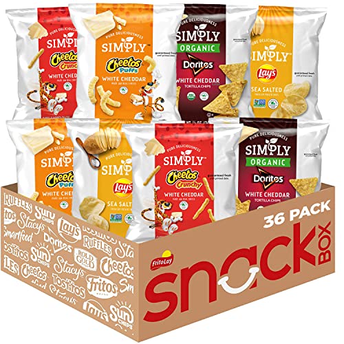 Simply Brand Variety Pack, Doritos, Cheetos, Lay's, 0.875oz Bags (36 Pack) (Assortment May Vary) - Simply Variety Pack