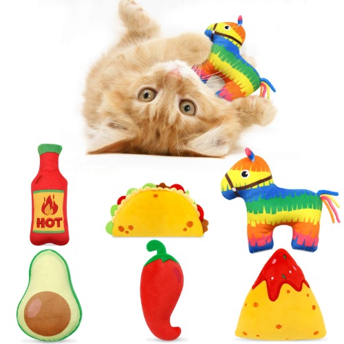6 Pack Avocato Taco Chili Nacho Catnip Toys Dental Health Cat Toys Interactive Cat Toys for Indoor Cats Kitten Toy Cat Chew Toy Catnip Toys for Cats Gift for Cat Lovers Indoor Boredom Relief Supplies