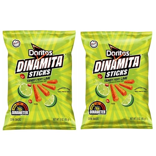 Doritos Dinamitas Sticks Varity Pack (Snack Size) (Tangy Fiery Lime, 2 Pack (3oz))