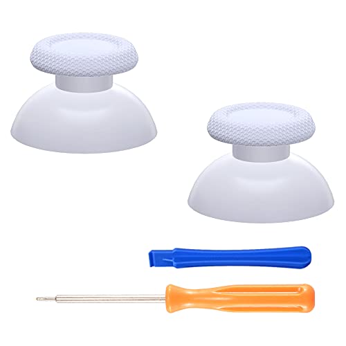 eXtremeRate Solid White Replacement Thumbsticks for PS5 Controller, Custom Analog Stick Joystick Compatible with PS5, for PS4 All Model Controller - Controller NOT Included - Solid White