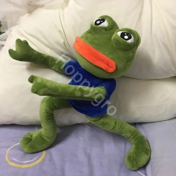 11.66US $ 44% OFF|45cm Sad Frog Plush Toy Soft Stuffed Pillow Magic Expression Pepe The Sad Frog Animal Plush Doll Birthday Gifts For Kids - Movies & Tv - AliExpress